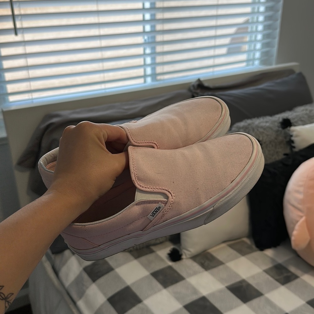 light pink slip on vans